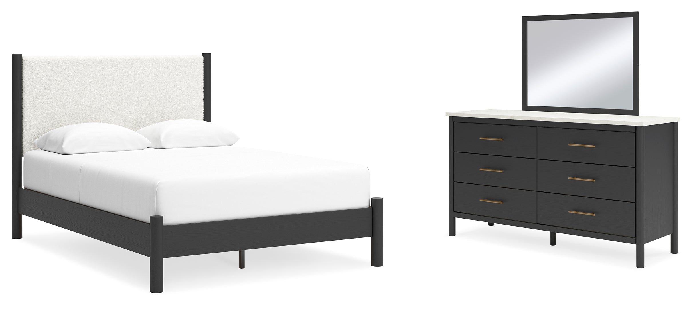 Cadmori Grey Upholstered Bedroom Set