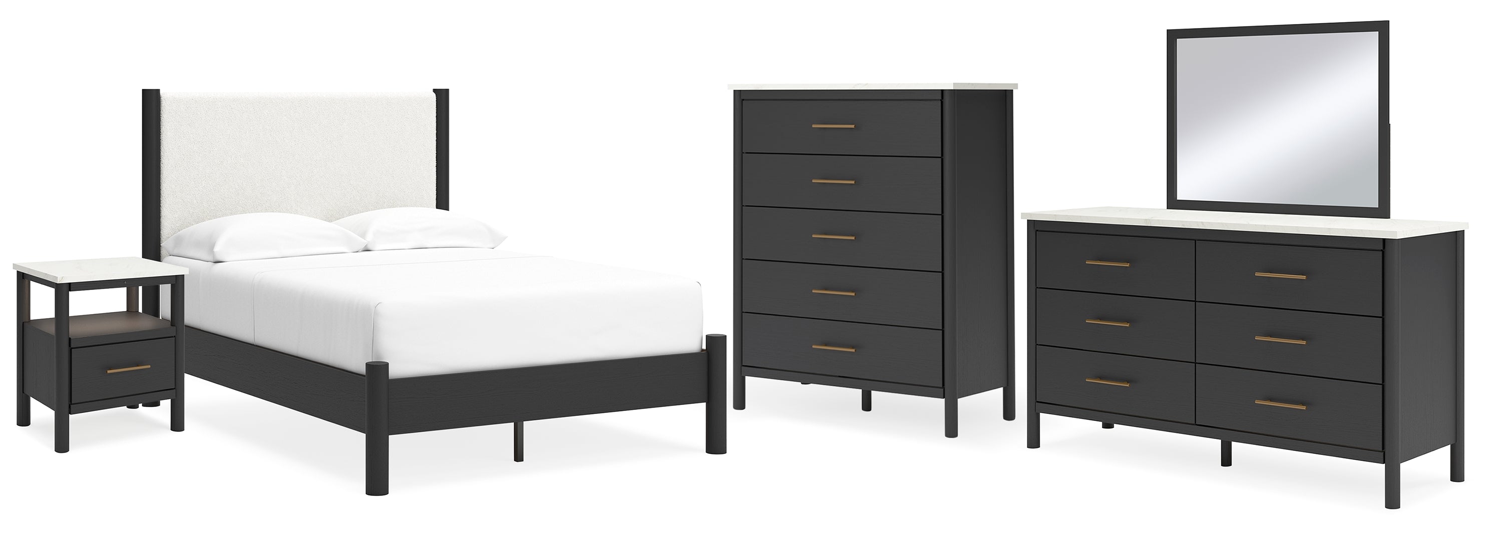 Cadmori Grey Upholstered Bedroom Set