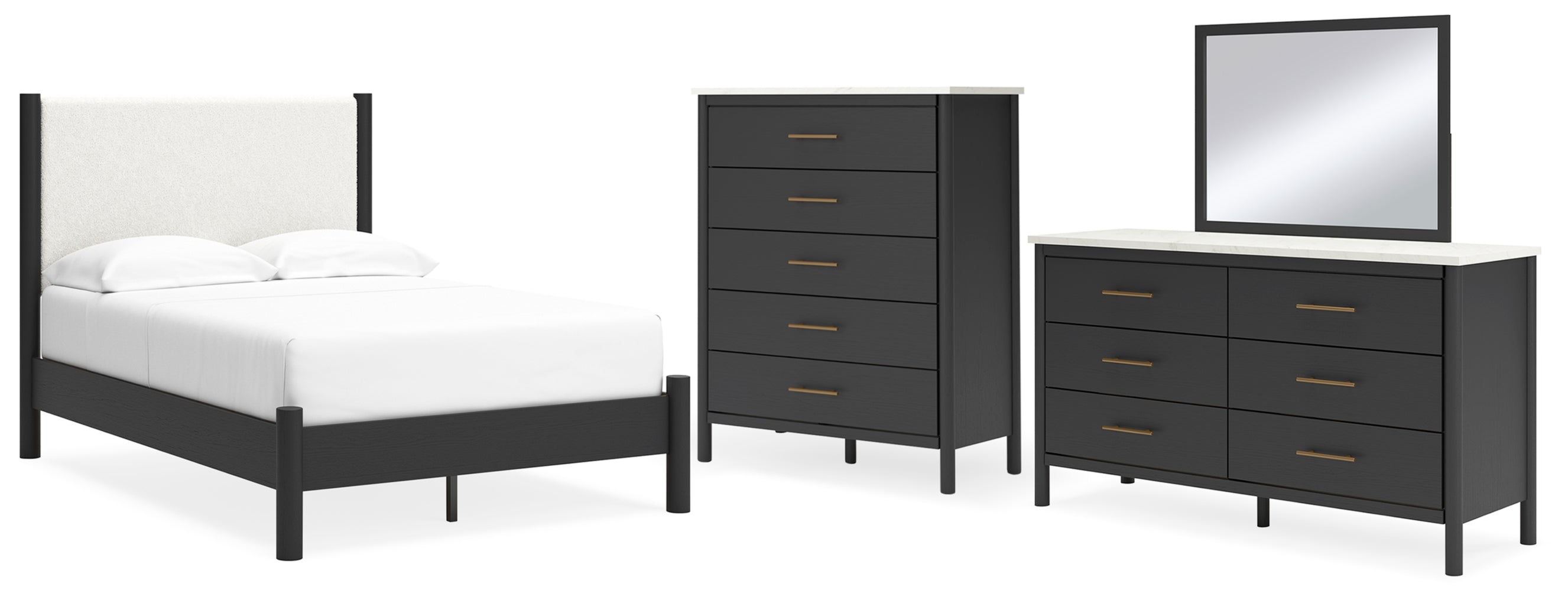 Cadmori Panel Bed, Dresser, Mirror, Chest & Nightstand, Bedroom Set