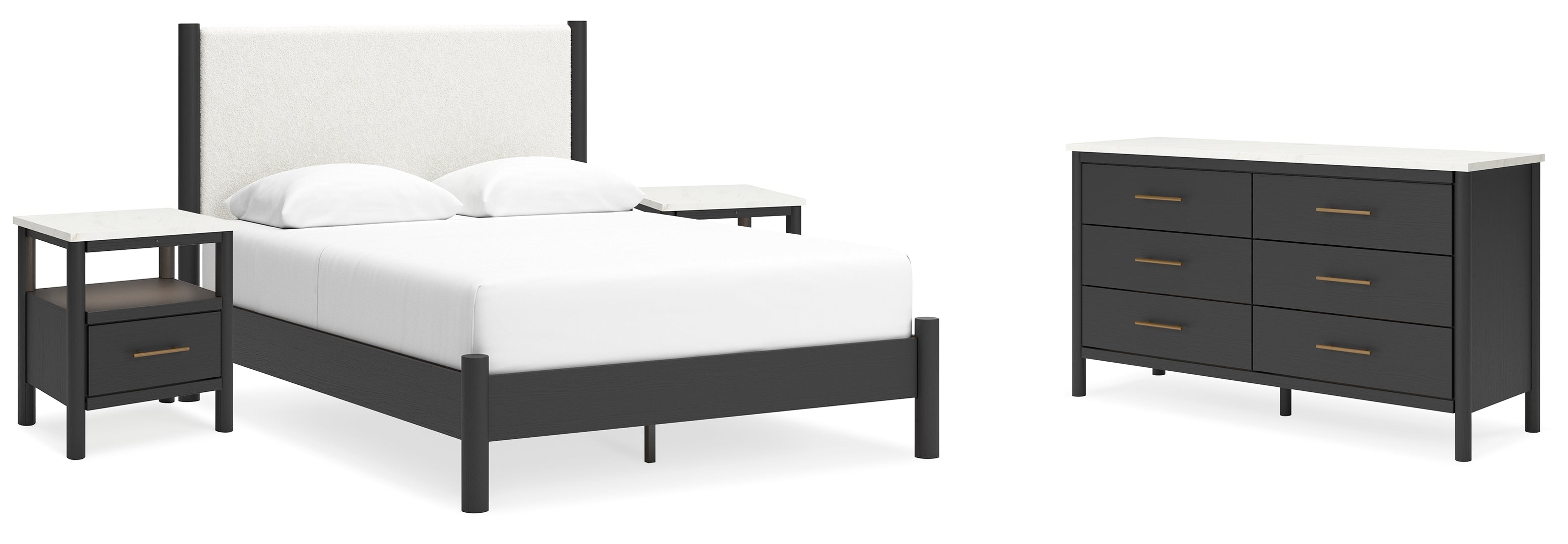 Cadmori Grey Upholstered Bedroom Set