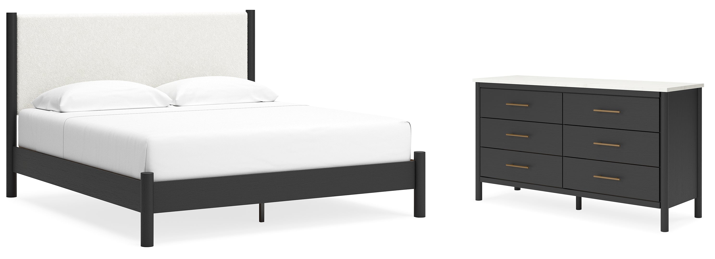 Cadmori Grey Upholstered Bedroom Set