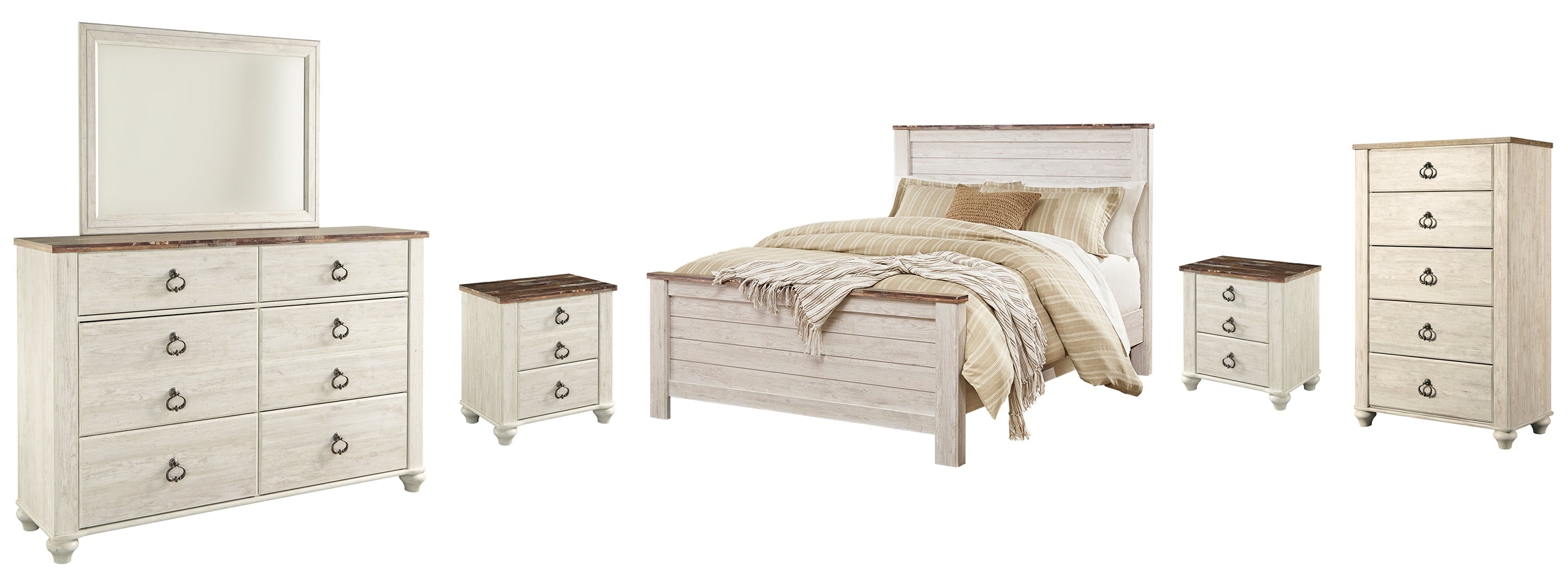 Willowton Beige Panel Bedroom Set