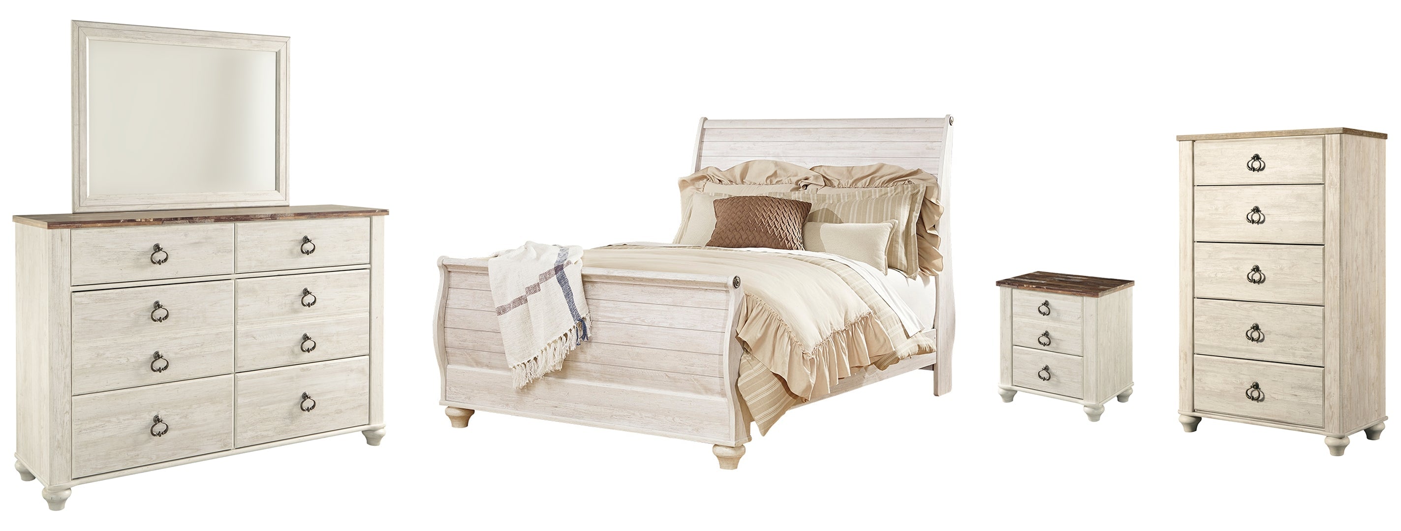 Willowton Beige Panel Bedroom Set