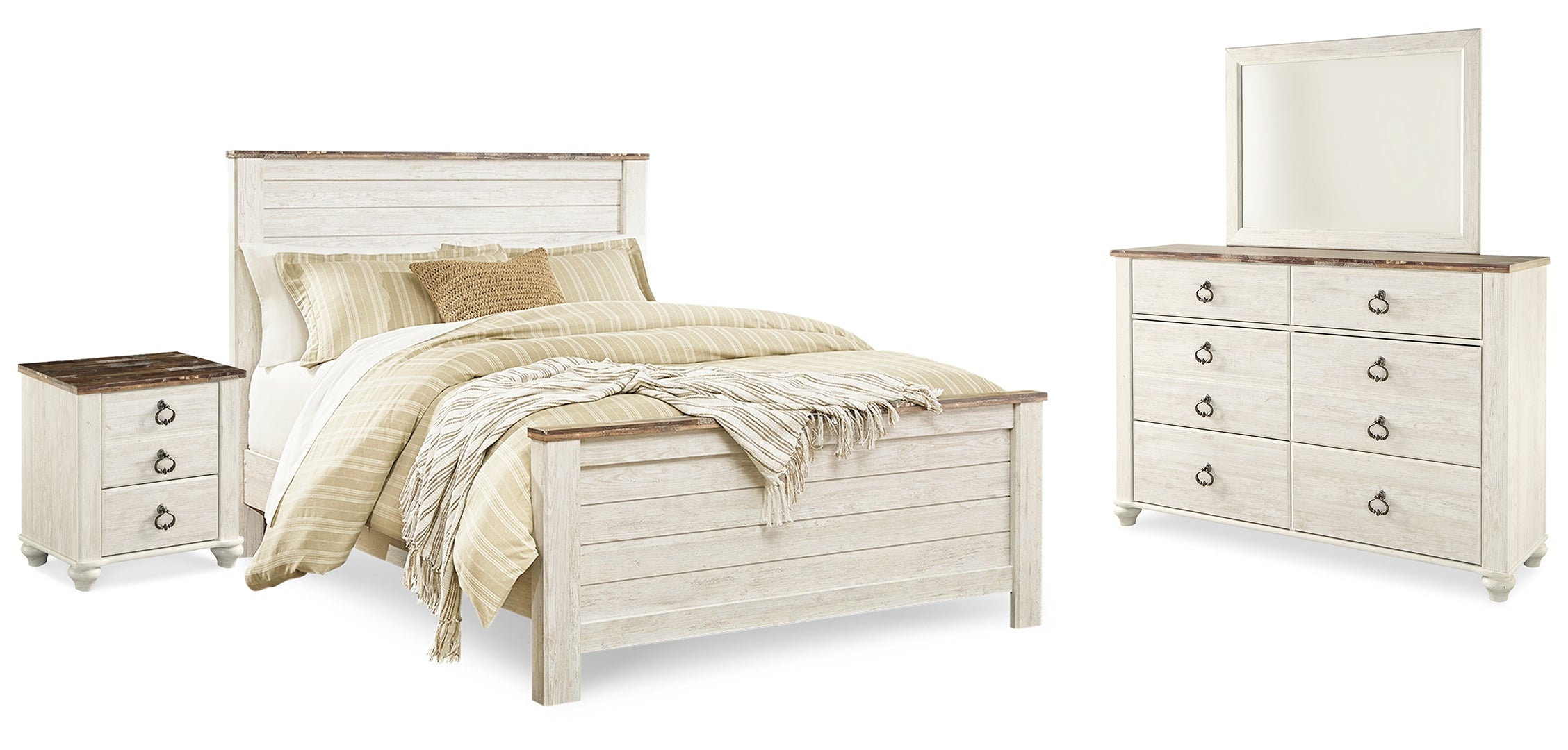 Willowton Beige Panel Bedroom Set