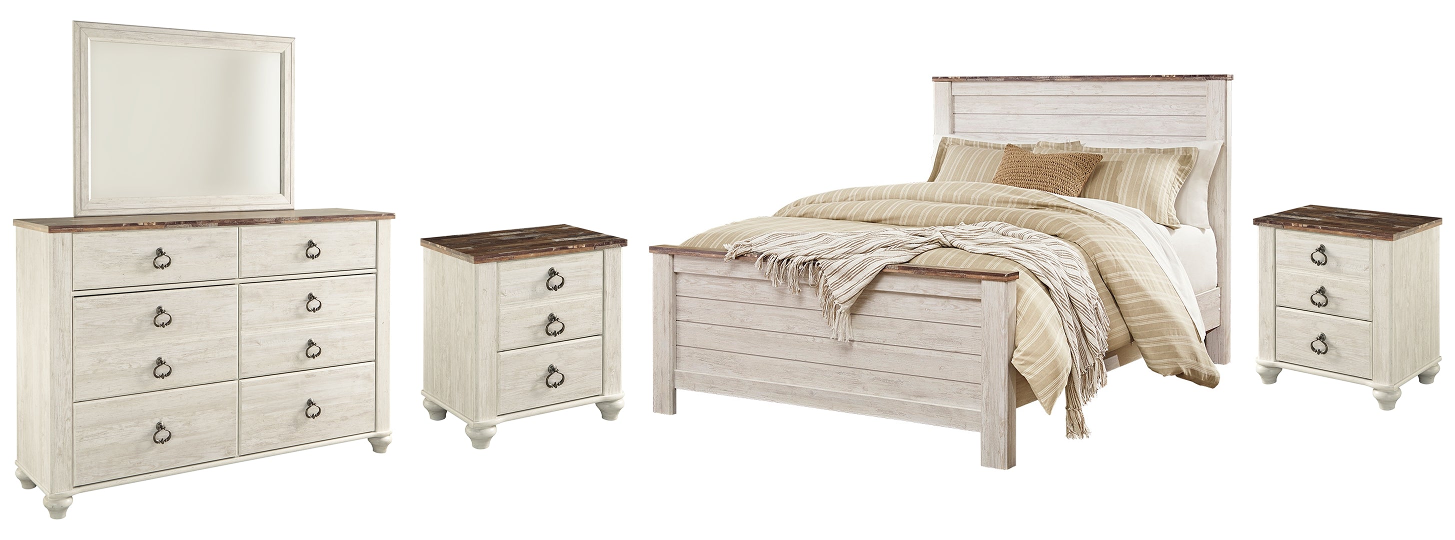 Willowton Beige Panel Bedroom Set