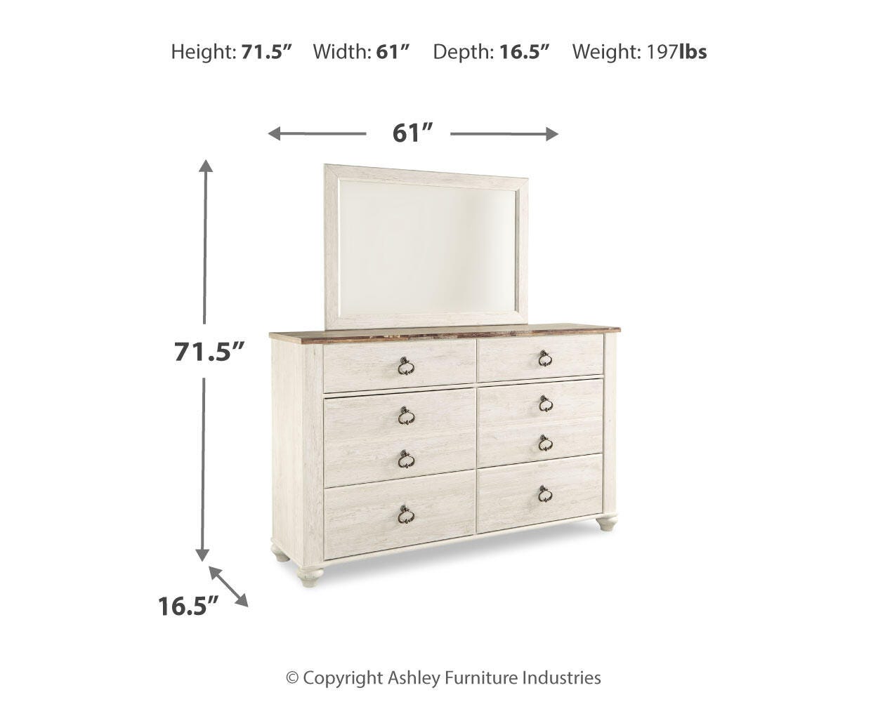 Willowton Sleigh Bed Bedroom Set