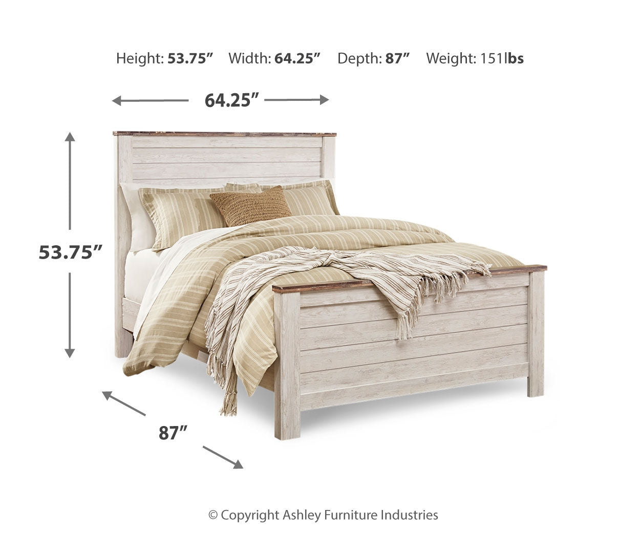 Willowton Beige Panel Bedroom Set