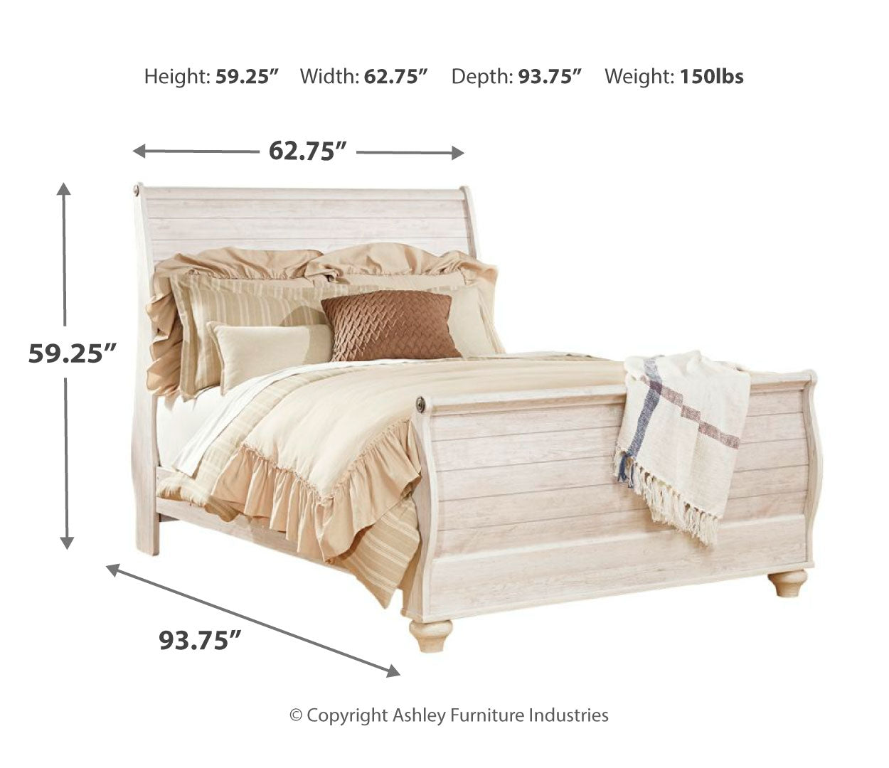 Willowton Beige Panel Bedroom Set