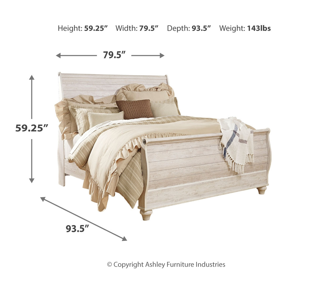 Willowton Beige Panel Bedroom Set