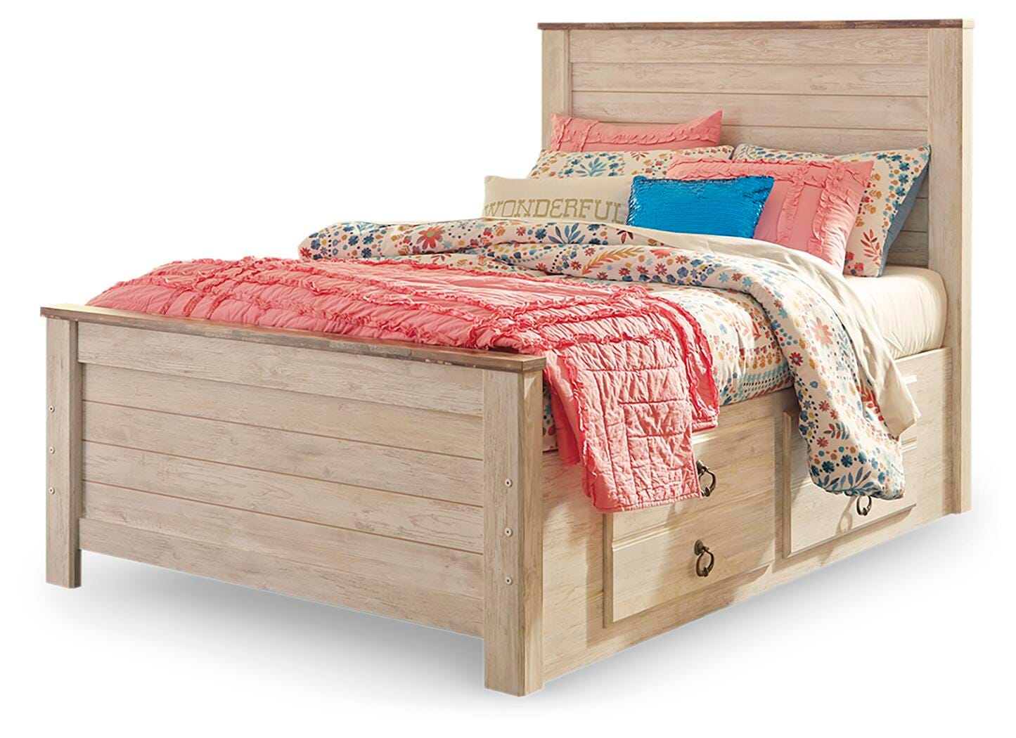 Willowton Panel Bed with 2 Storage Drawers