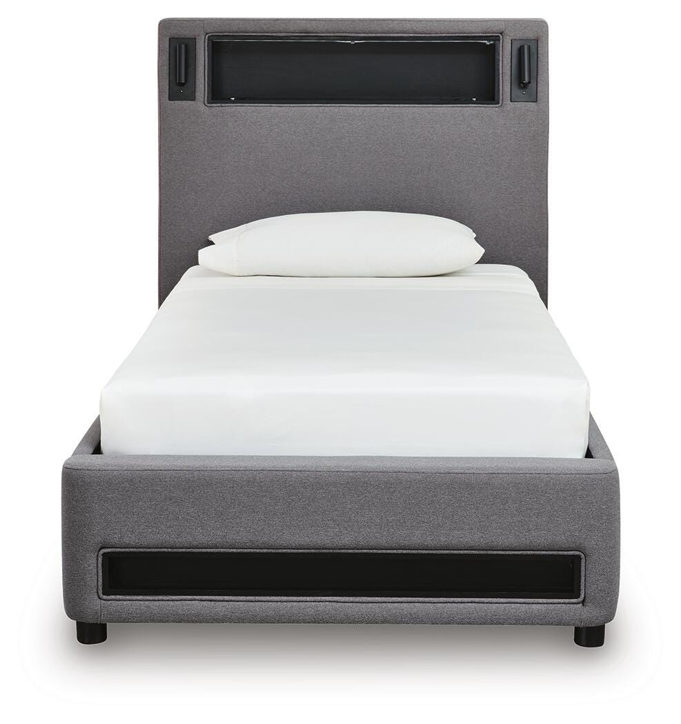 Cayberry Upholstered Bed with Wireless Audio