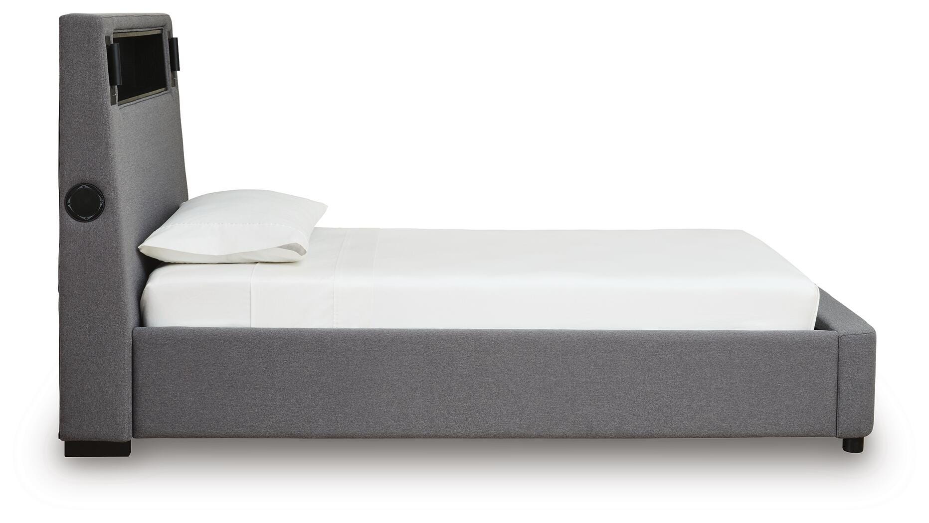 Cayberry Upholstered Bed with Wireless Audio