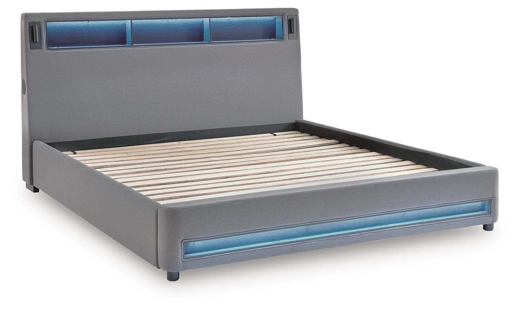 Cayberry Upholstered Bed with Wireless Audio