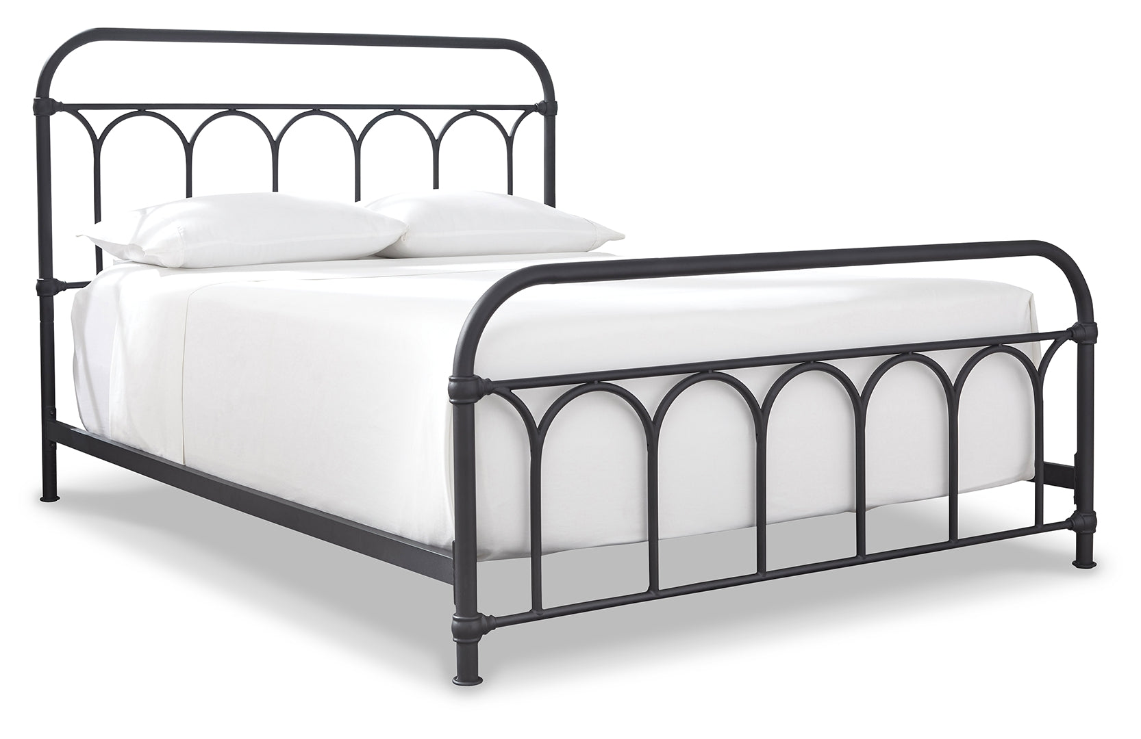 Nashburg Queen Metal Bed with Mattress