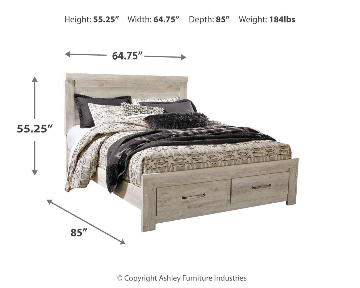Bellaby Platform Bed with 2 Storage Drawers