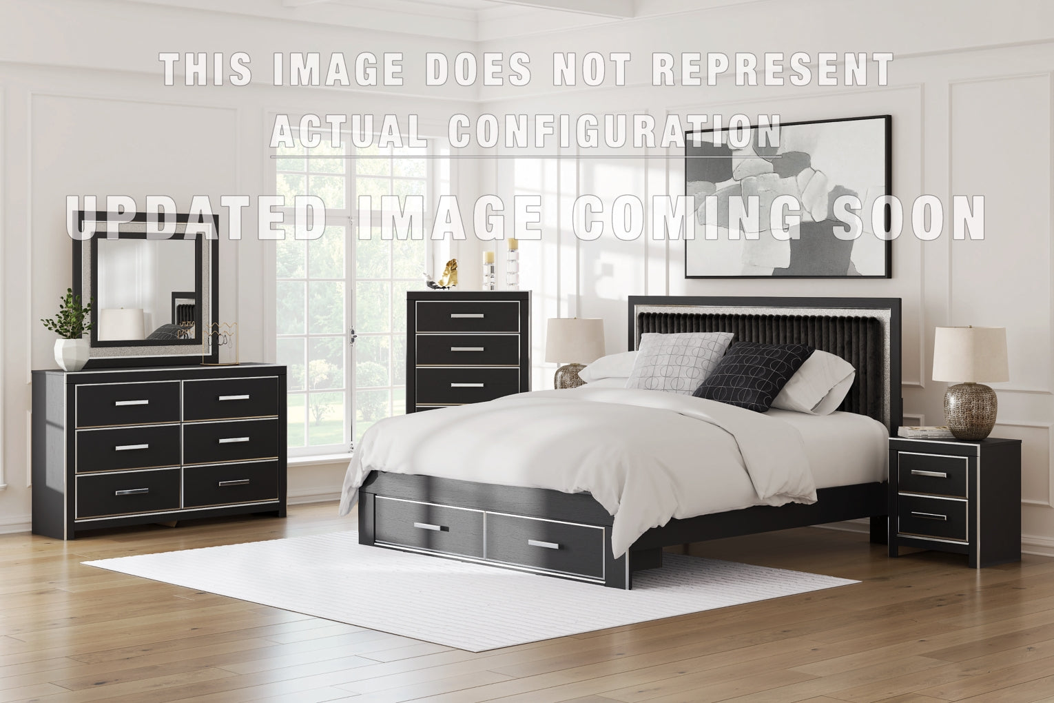 Zuraleus Upholstered Panel Platform Bed Bedroom Set