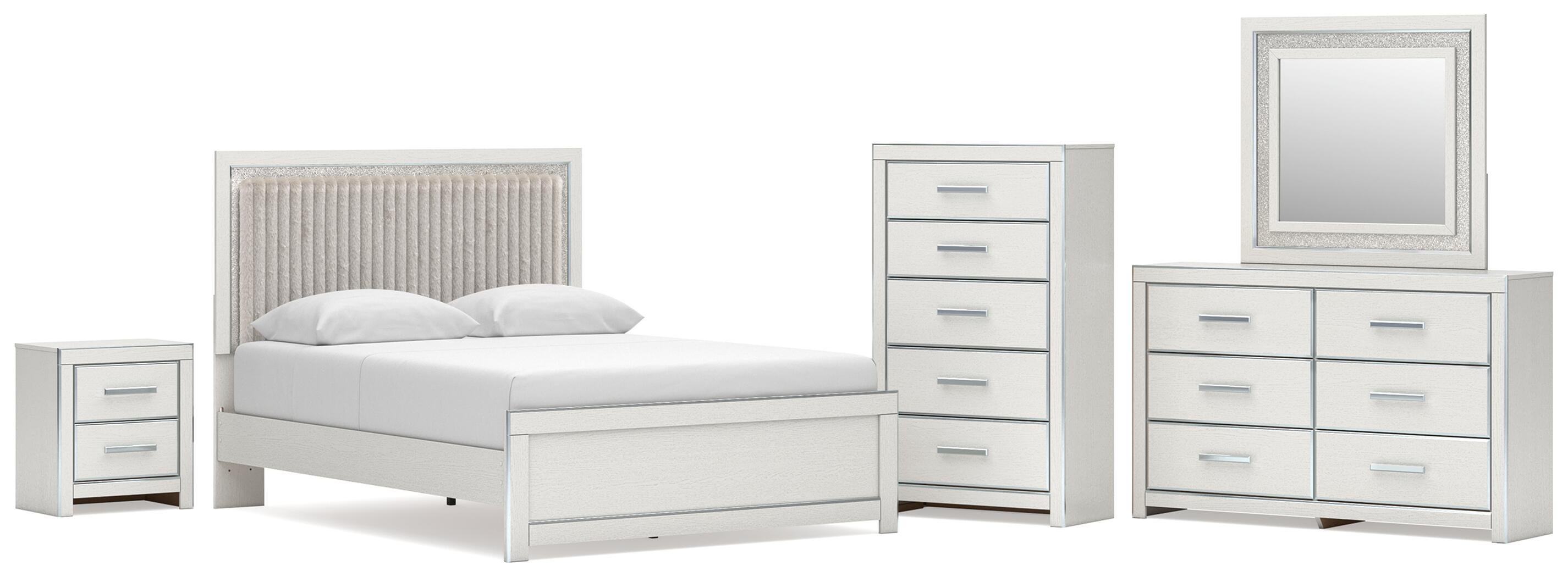 Zuraleus Upholstered Panel Platform Bed Bedroom Set