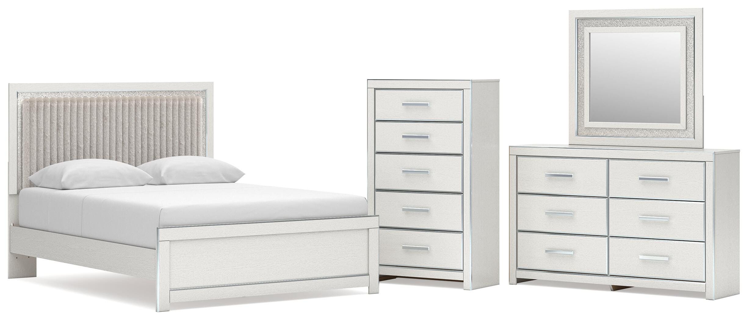 Zuraleus Upholstered Panel Platform Bed Bedroom Set