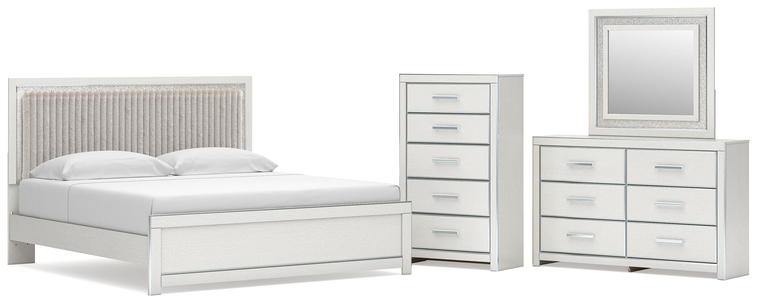 Zuraleus Upholstered Panel Platform Bed Bedroom Set