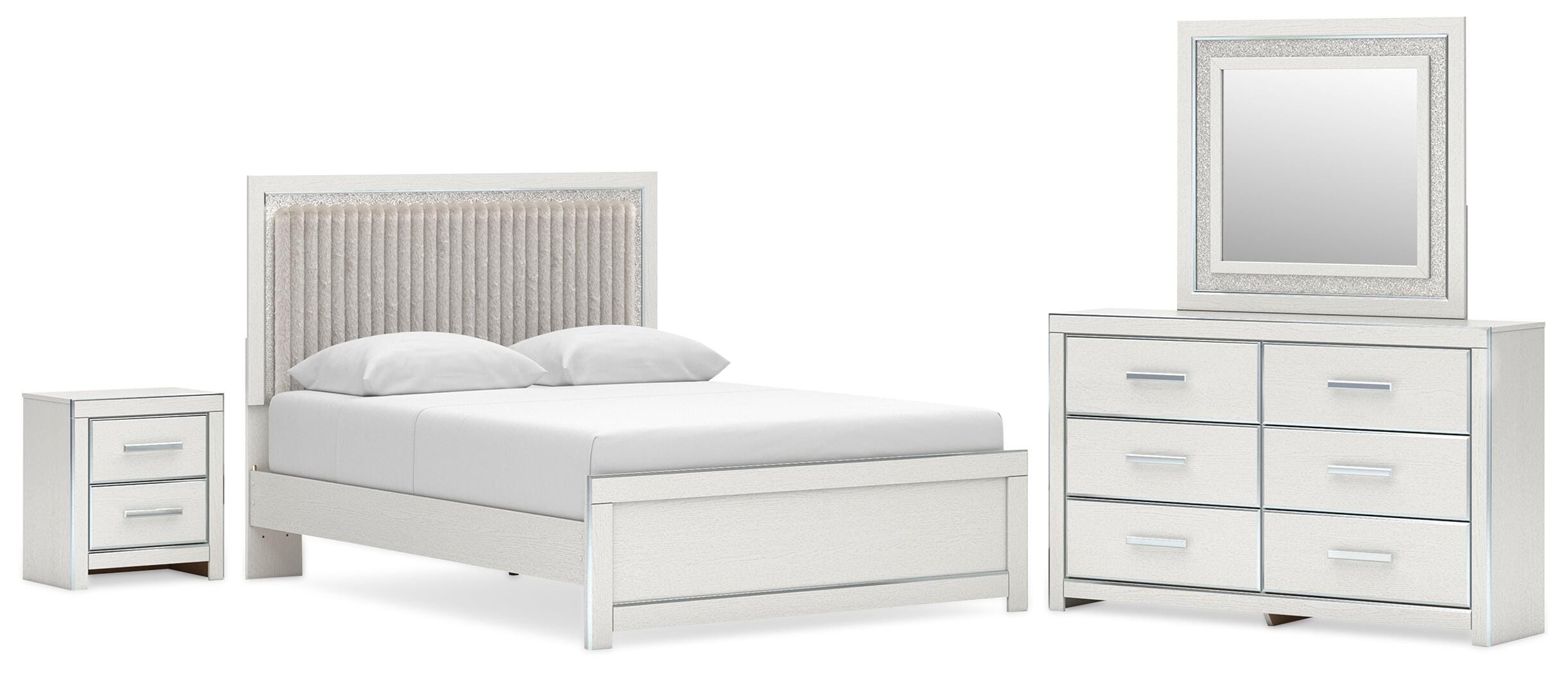 Zuraleus Upholstered Panel Platform Bed Bedroom Set