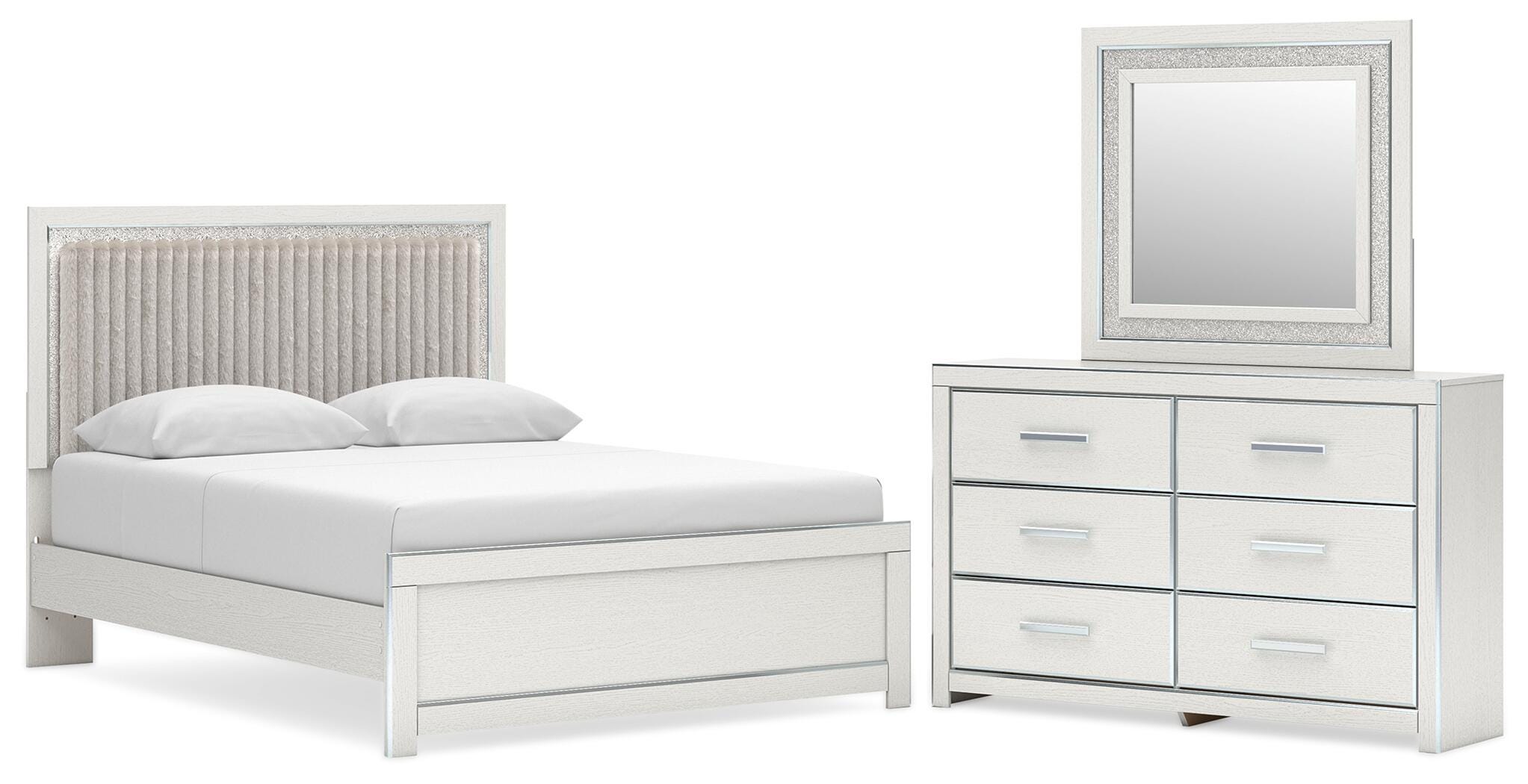 Zuraleus Upholstered Panel Platform Bed Bedroom Set