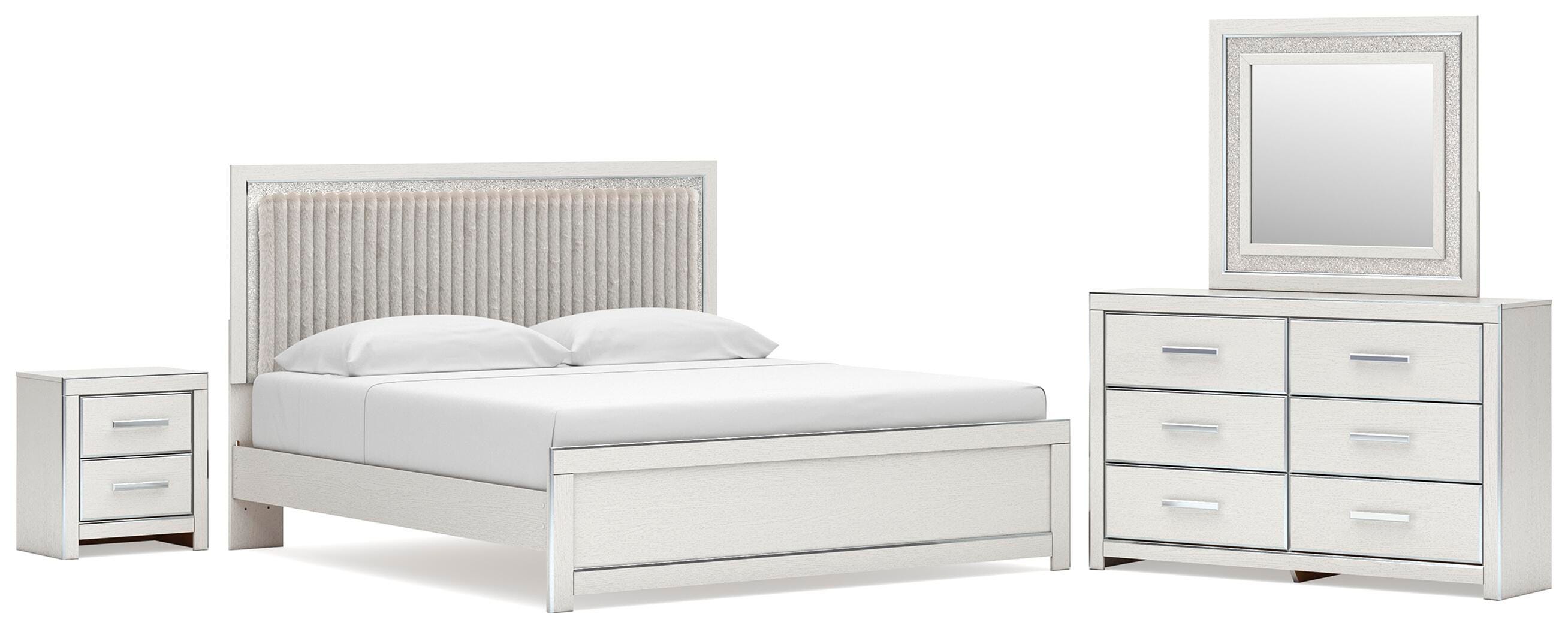 Zuraleus Upholstered Panel Platform Bed Bedroom Set