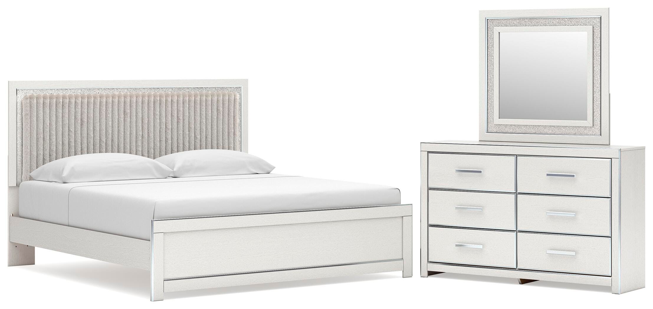 Zuraleus Upholstered Panel Platform Bed Bedroom Set
