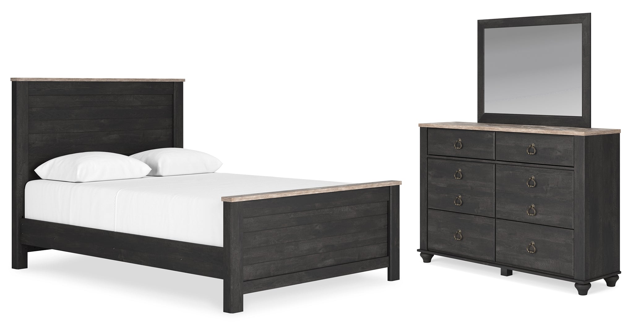 Nanforth Grey Panel Bedroom Set