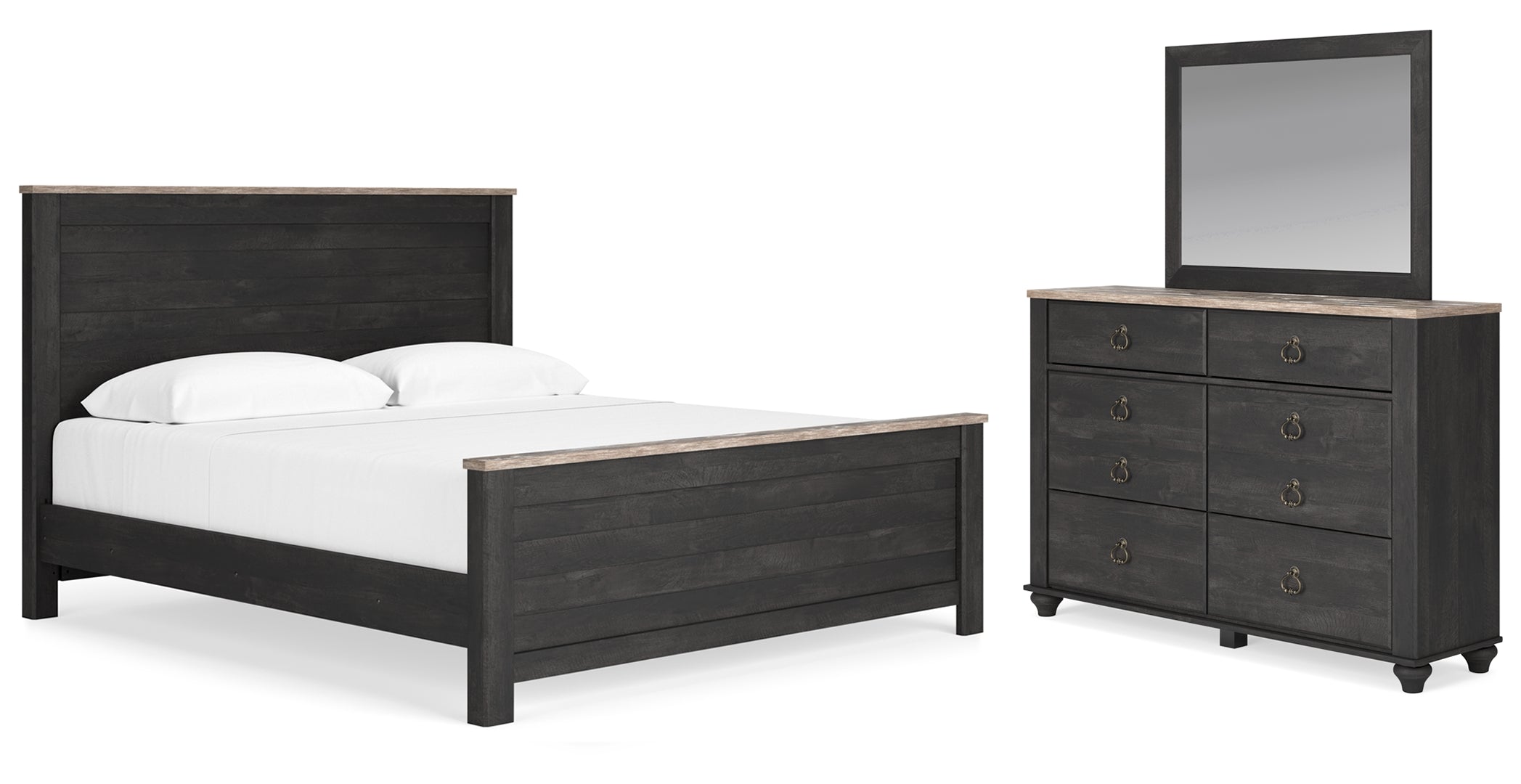 Nanforth Grey Panel Bedroom Set