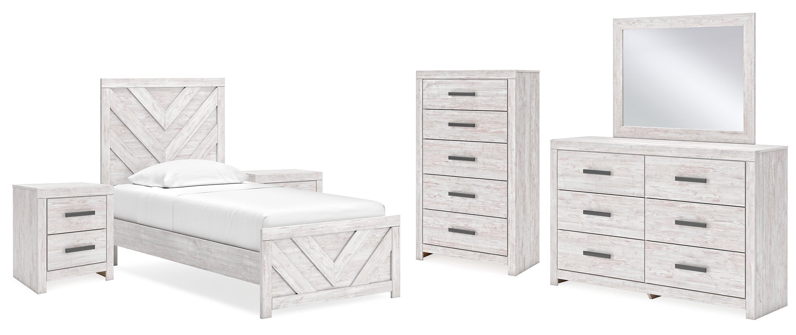 Cayboni White Panel Bedroom Set