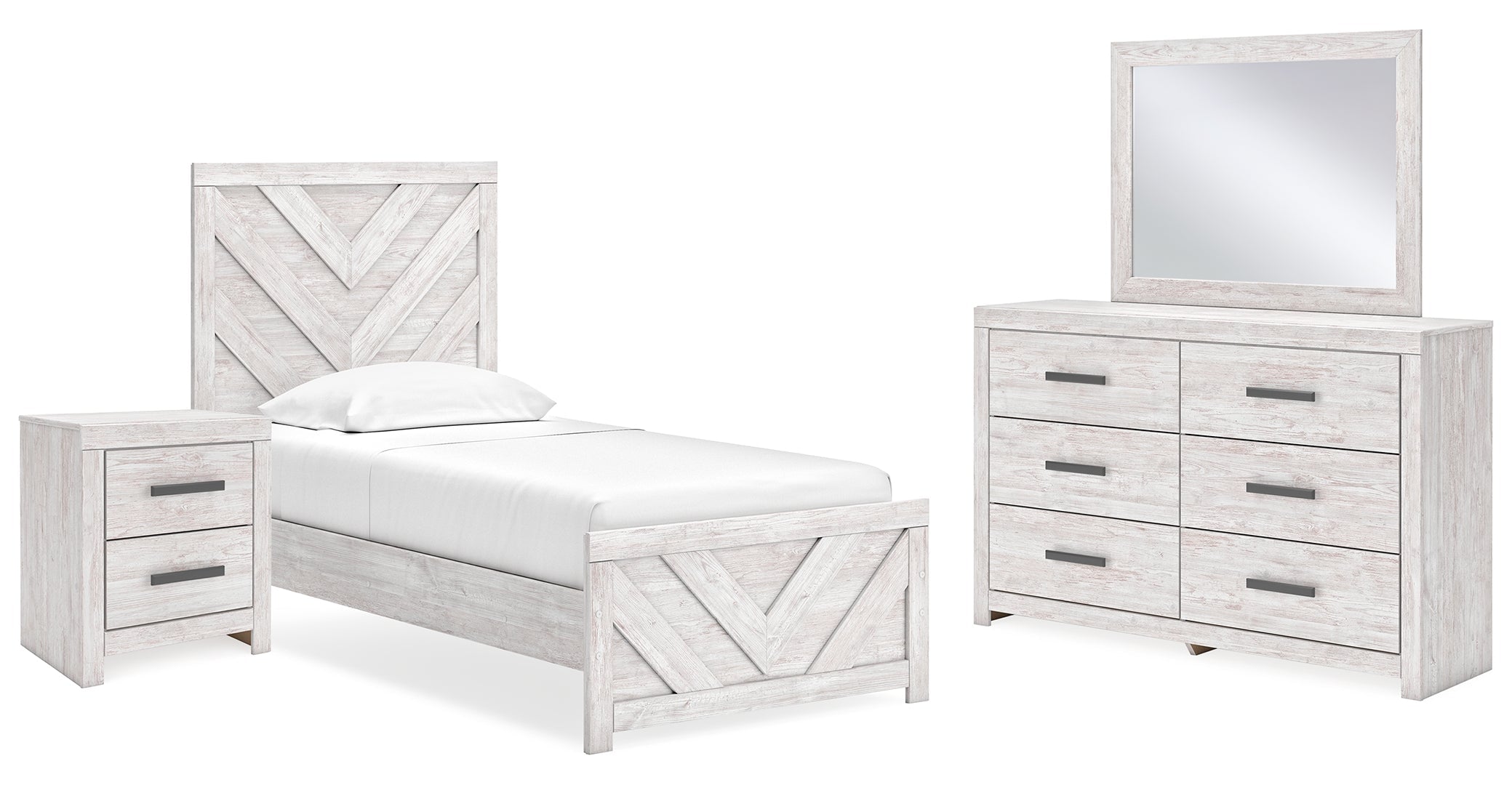 Cayboni White Panel Bedroom Set