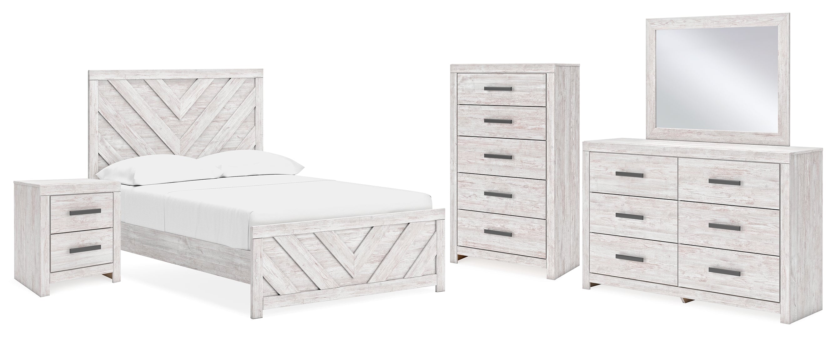 Cayboni White Panel Bedroom Set