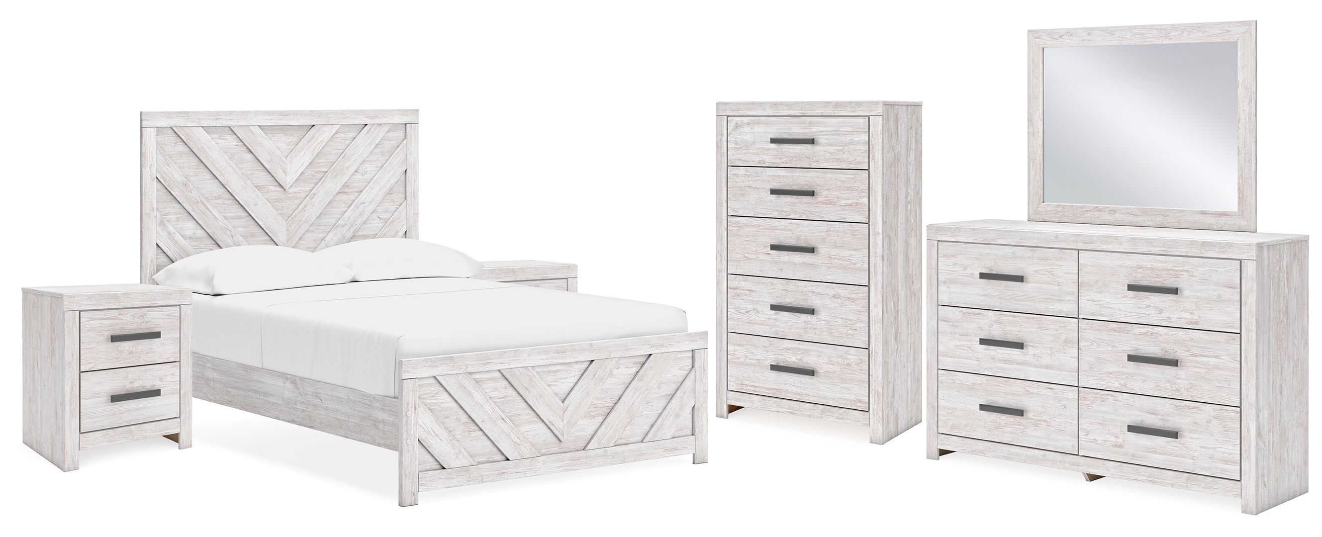 Cayboni White Panel Bedroom Set