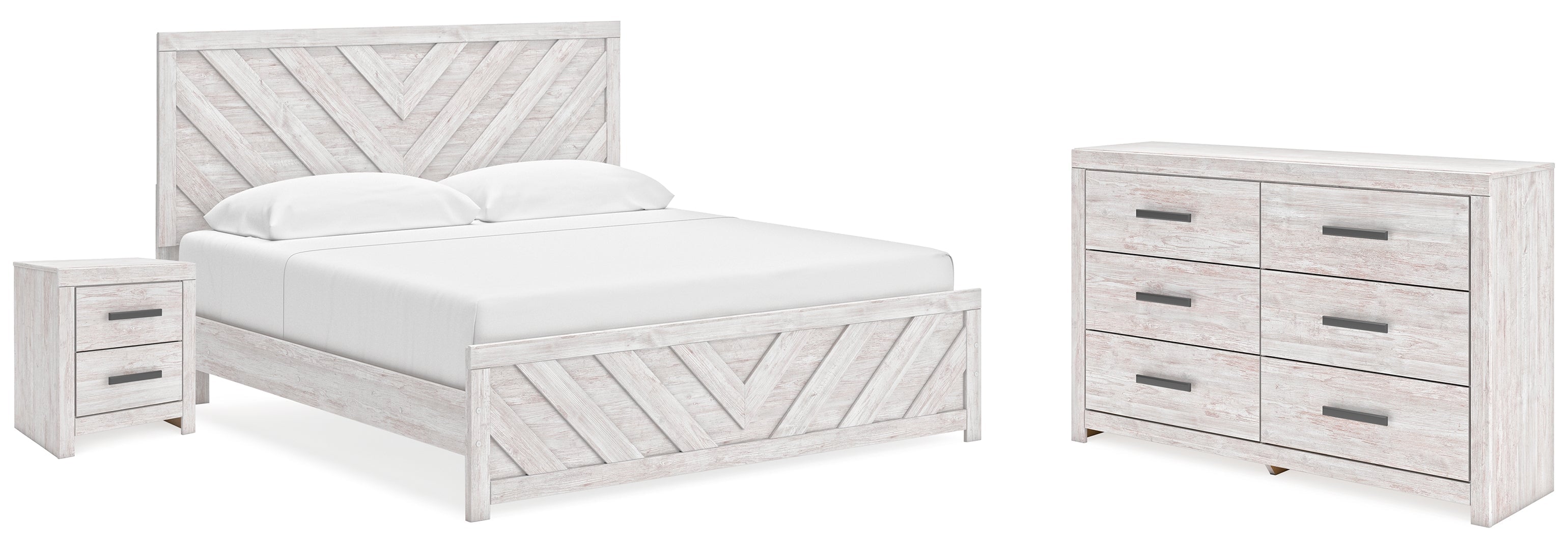 Cayboni White Panel Bedroom Set