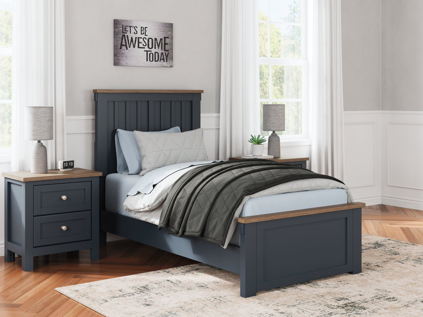 Landocken Blue Panel Bedroom Set