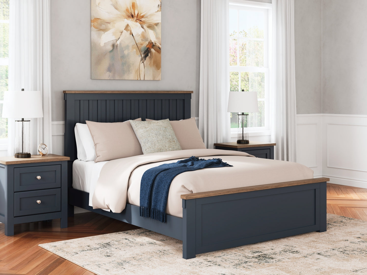 Landocken Blue Panel Bedroom Set