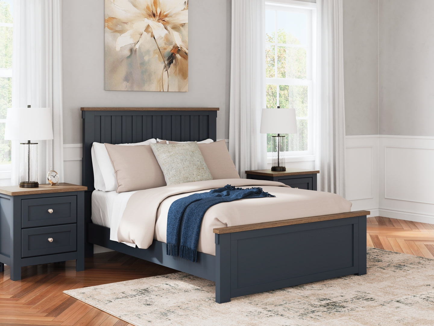 Landocken Blue Panel Bedroom Set