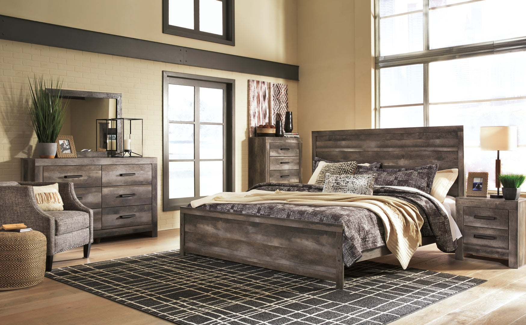 Wynnlow Grey Crossbuck Panel Bedroom Set