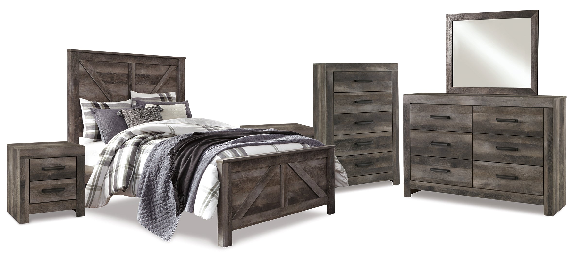 Wynnlow Grey Crossbuck Panel Bedroom Set