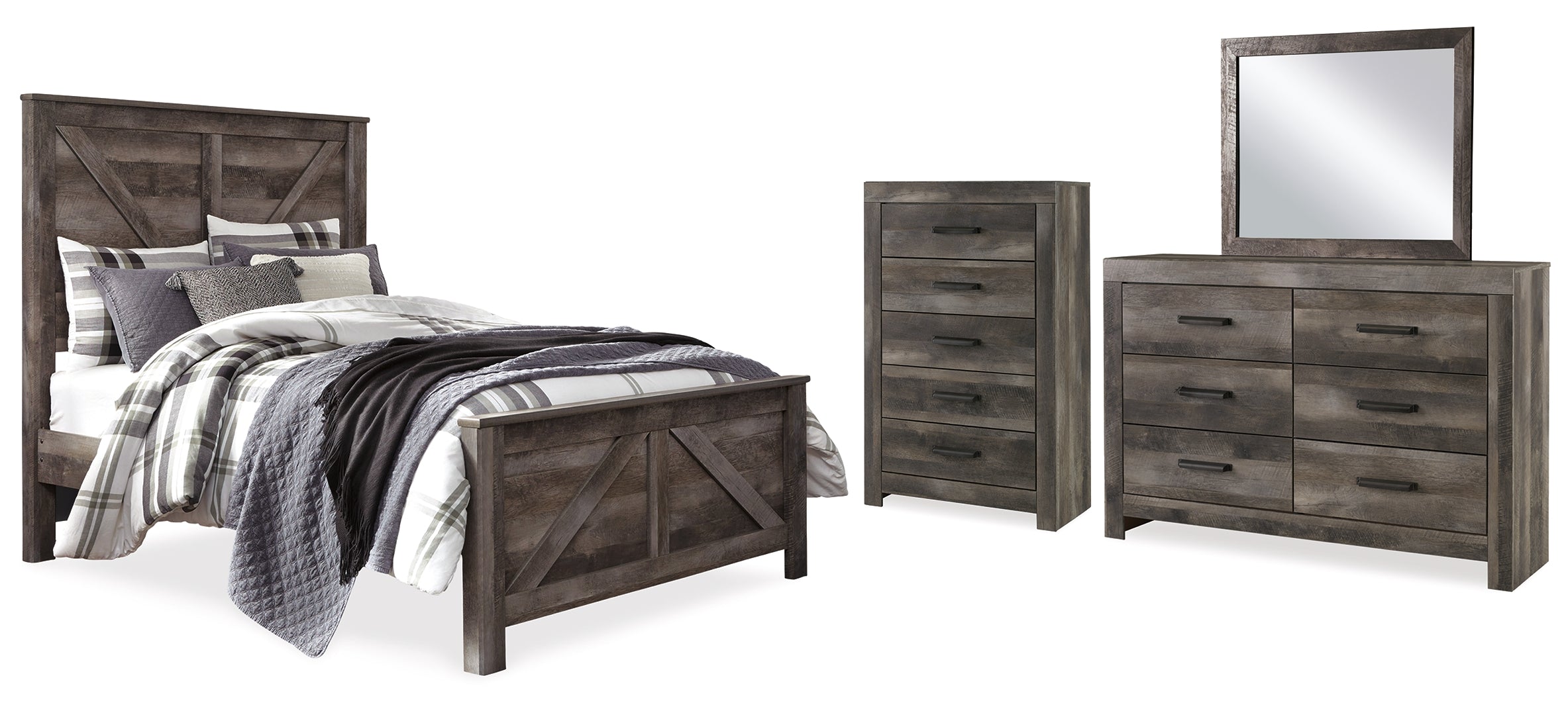 Wynnlow Grey Crossbuck Panel Bedroom Set