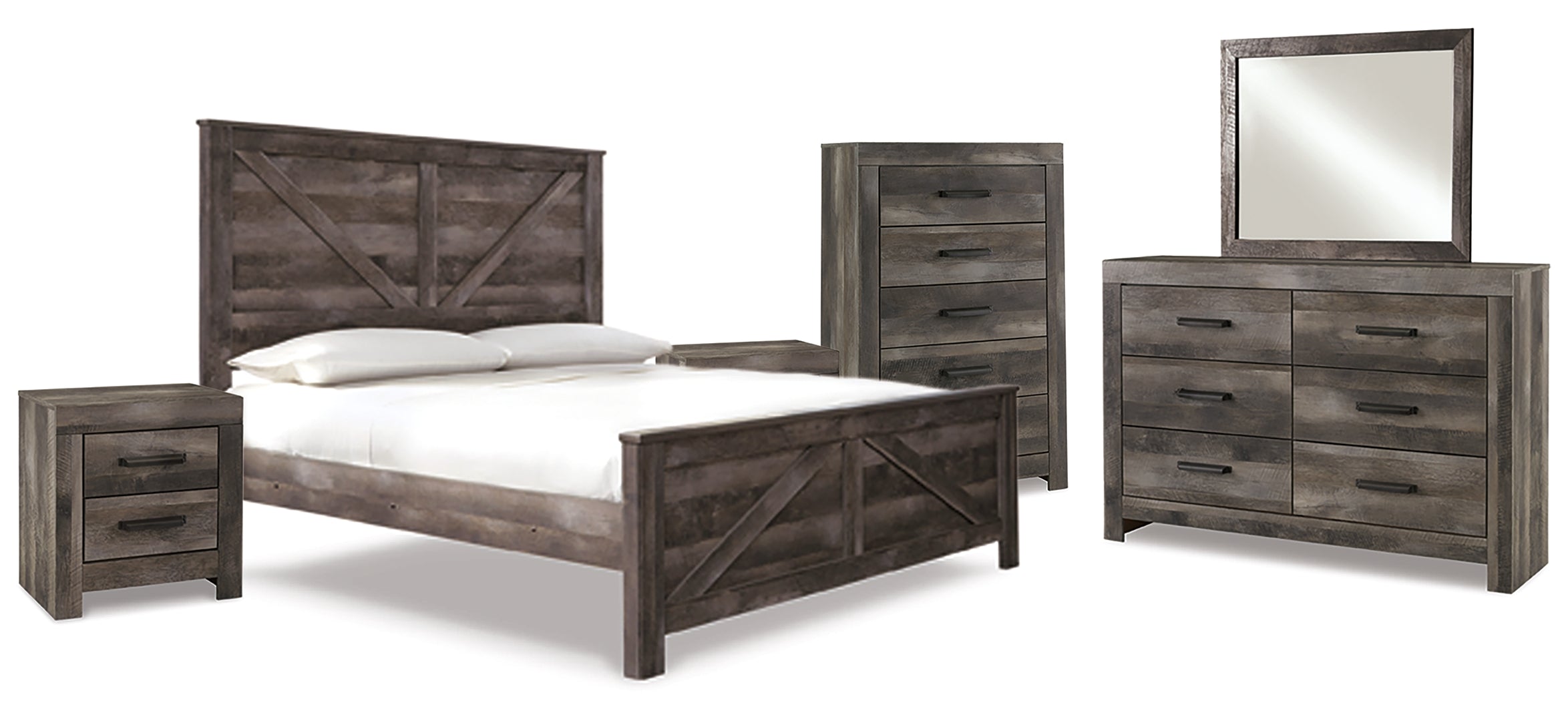 Wynnlow Grey Crossbuck Panel Bedroom Set