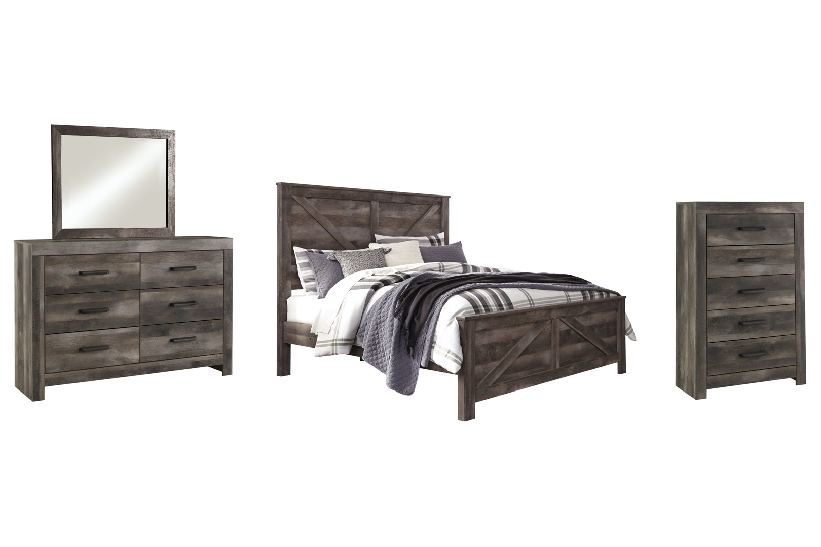 Wynnlow Grey Crossbuck Panel Bedroom Set