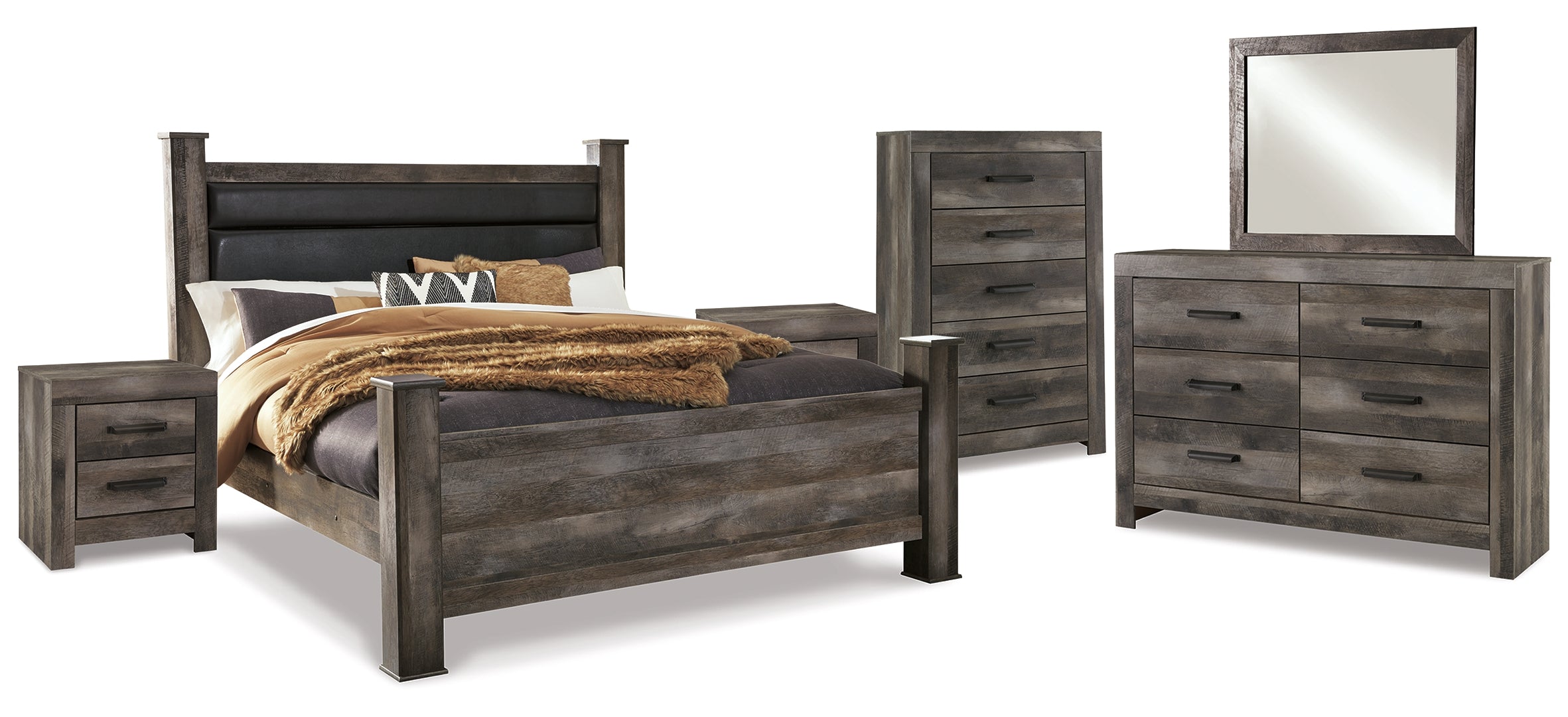 Wynnlow Grey Crossbuck Panel Bedroom Set