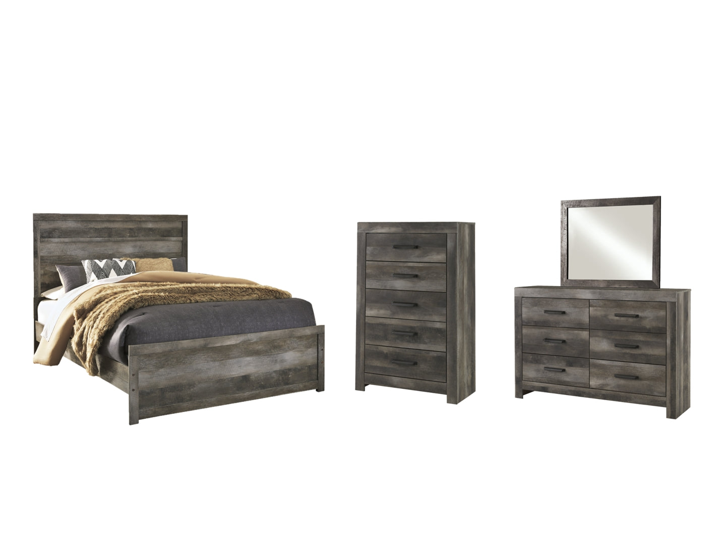 Wynnlow Grey Crossbuck Panel Bedroom Set