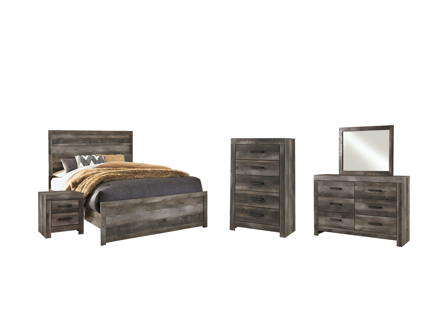 Wynnlow Grey Crossbuck Panel Bedroom Set