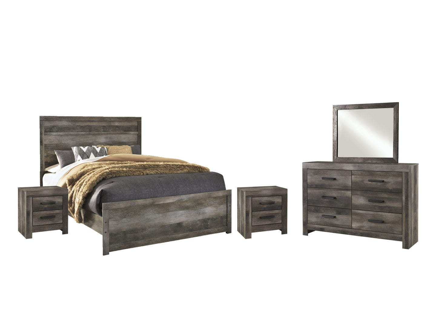 Wynnlow Grey Crossbuck Panel Bedroom Set