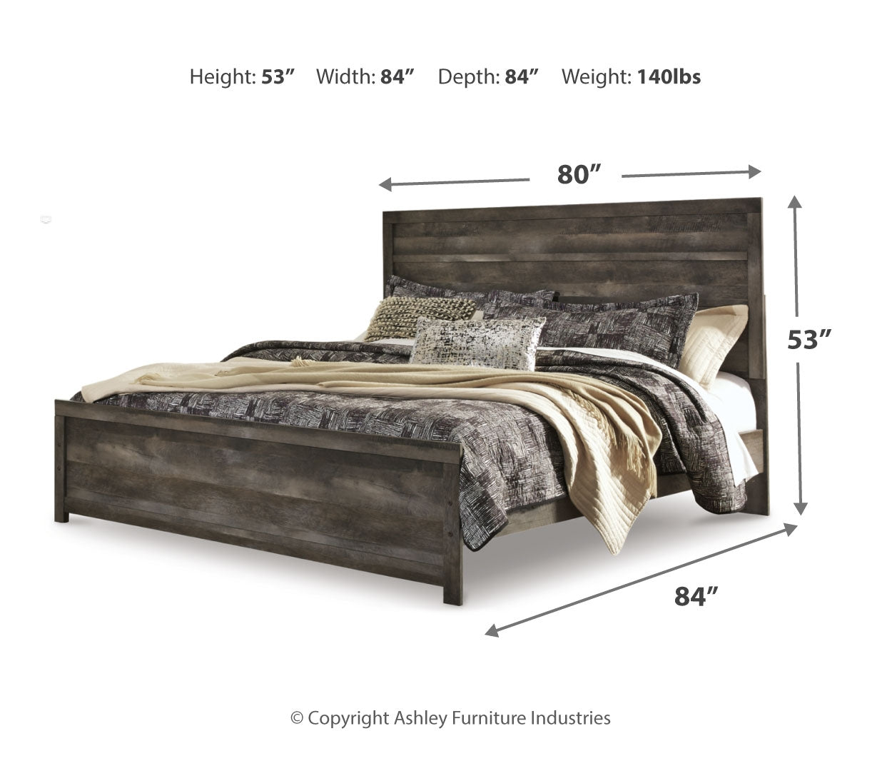 Wynnlow Grey Crossbuck Panel Bedroom Set