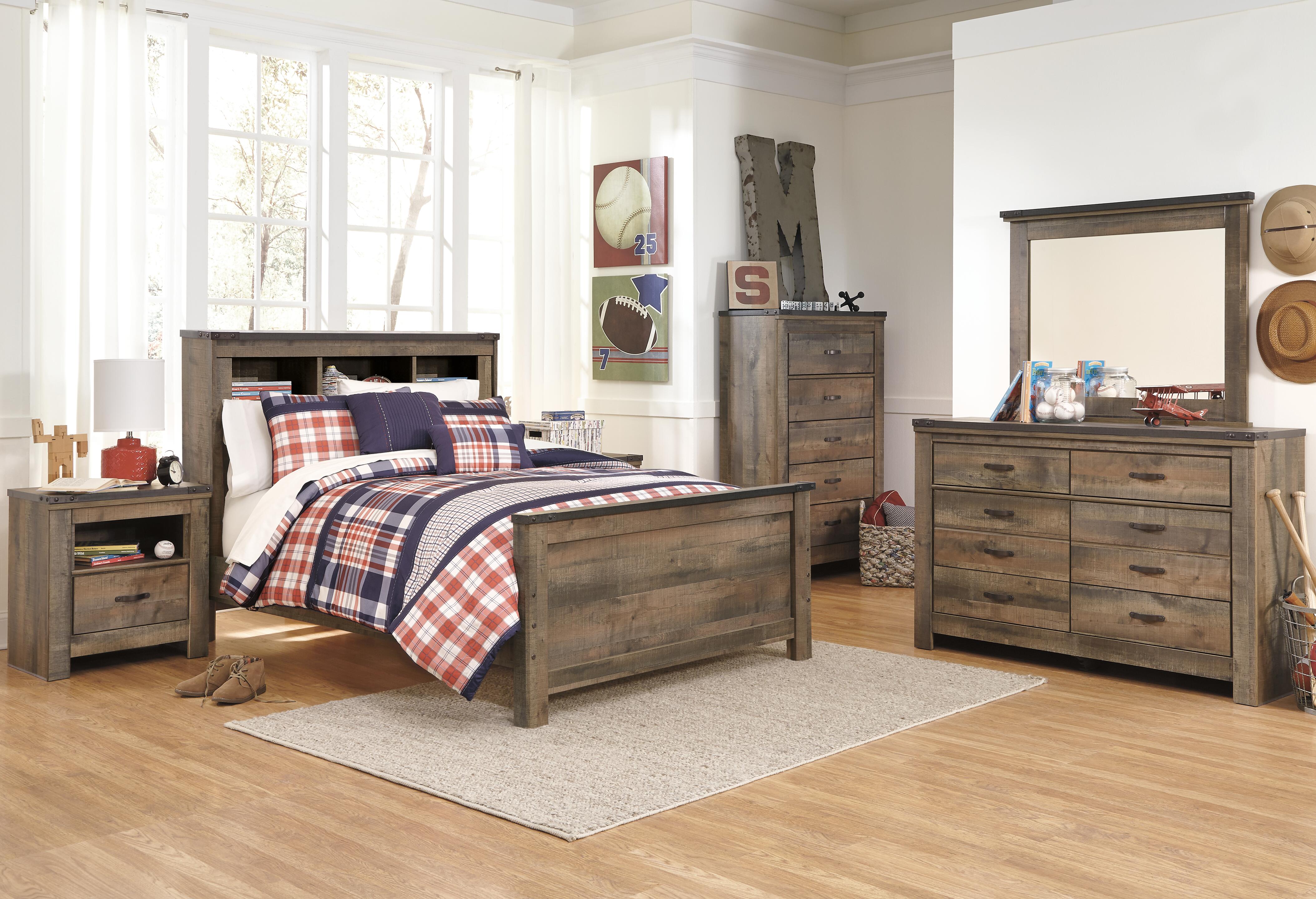 Trinell Bookcase Panel Bed
