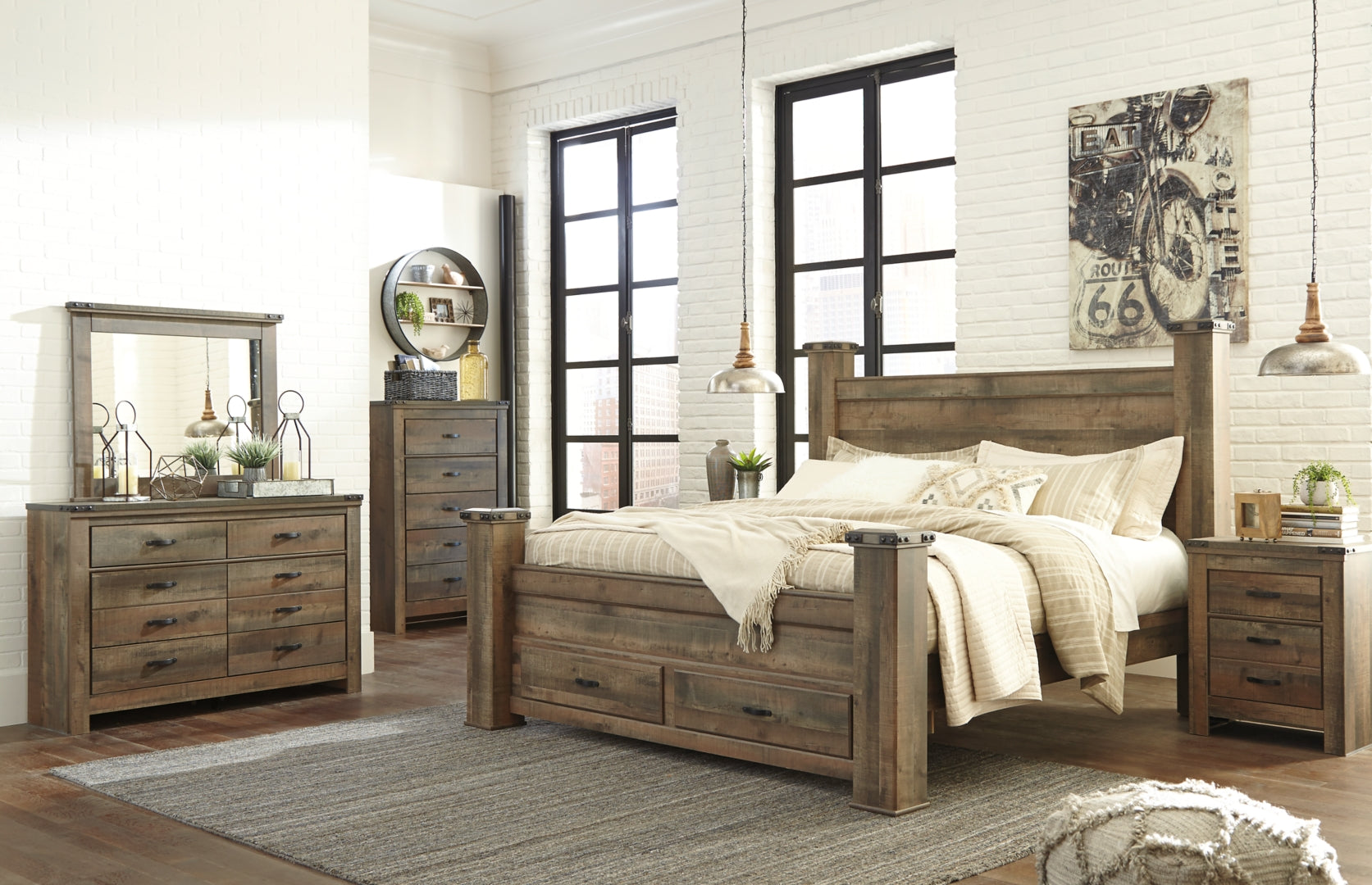 Trinell Brown Panel Bedroom Set