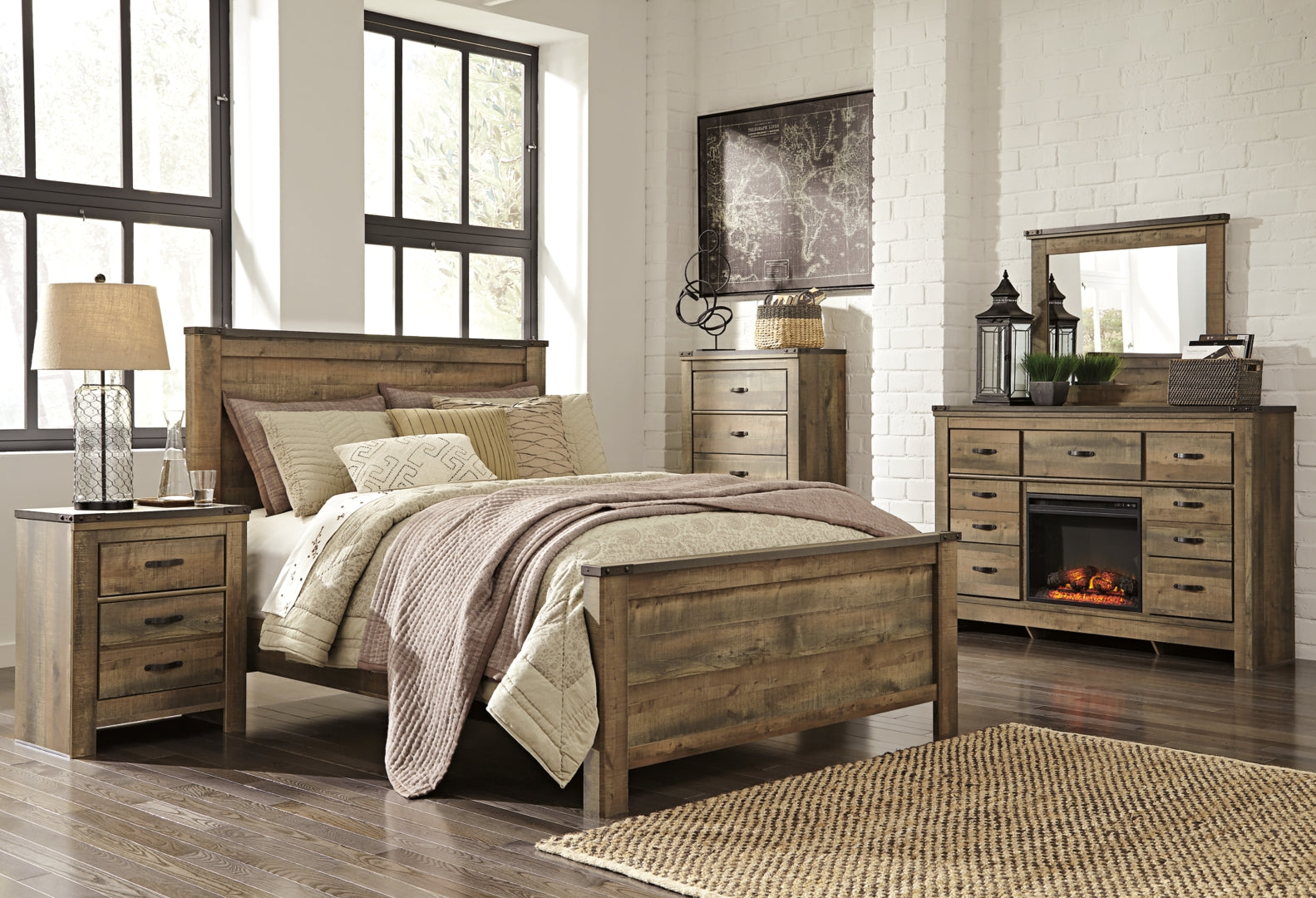 Trinell Brown Panel Bedroom Set